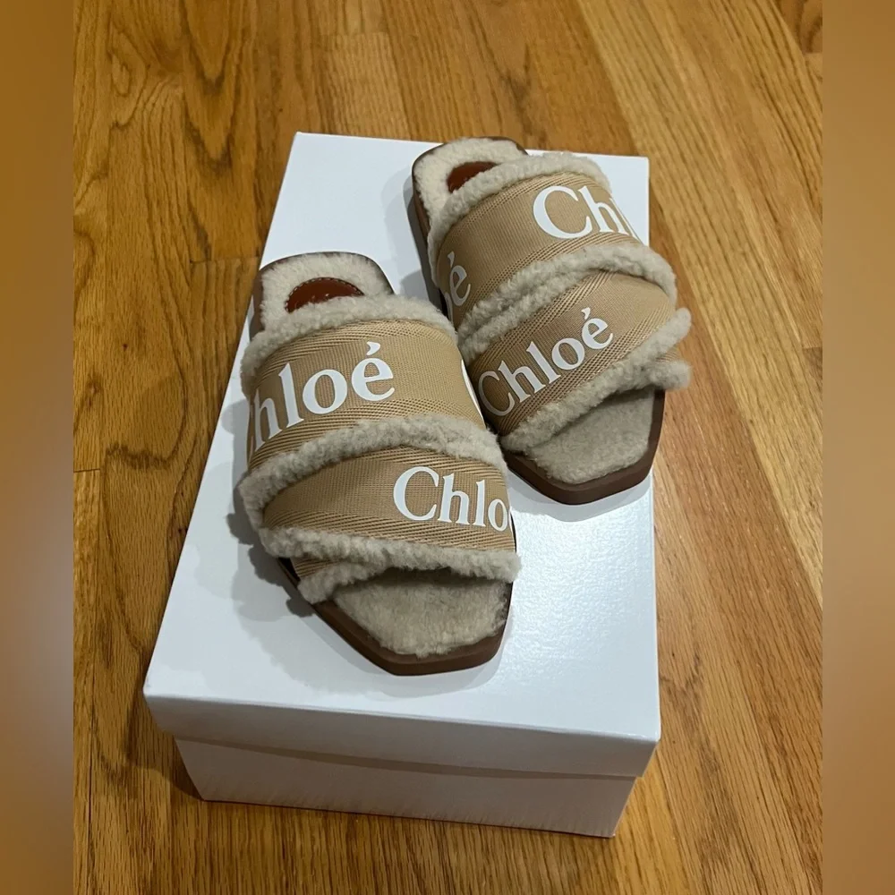 Chloe Woody Shearling Slide - Picture 2 of 11